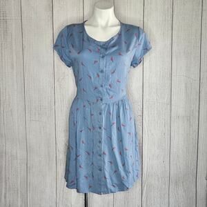 Junkfood David Bowie Lightning Bolt Print Midi Dress, size Medium